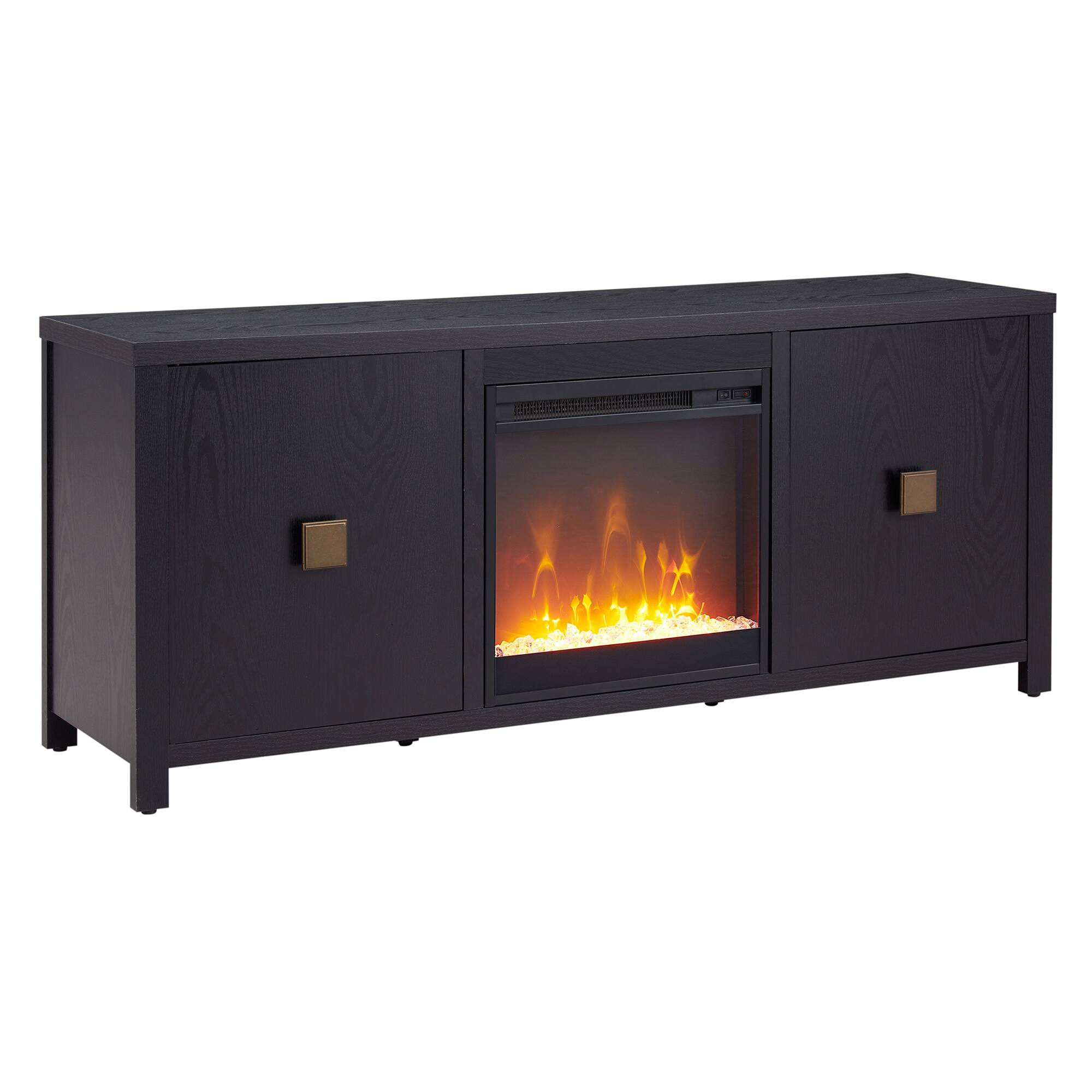 Angle. Camden&Wells - Juniper Crystal Fireplace TV Stand for Most TVs up to 65" - Black.