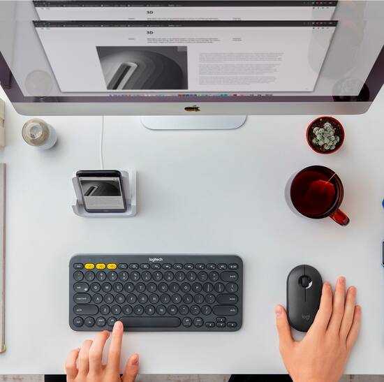 Angle Zoom. Logitech - K380 Multi-Device Bluetooth Scissor Keyboard - Gray.