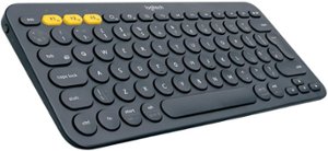 Logitech - K380 TKL Wireless Scissor Keyboard for PC, Laptop, Windows, Mac, Android, iPad OS, Apple TV - Gray - Front_Zoom