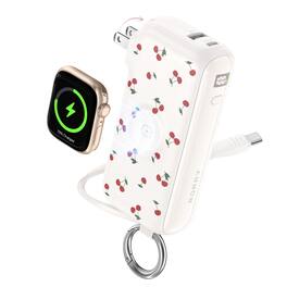 RORRY - Flow 10000mAh 40W Portable Charger with USB-C Cable and Wall Plug, Compatible with iPhone 18/17/16/15 - Berry Pink