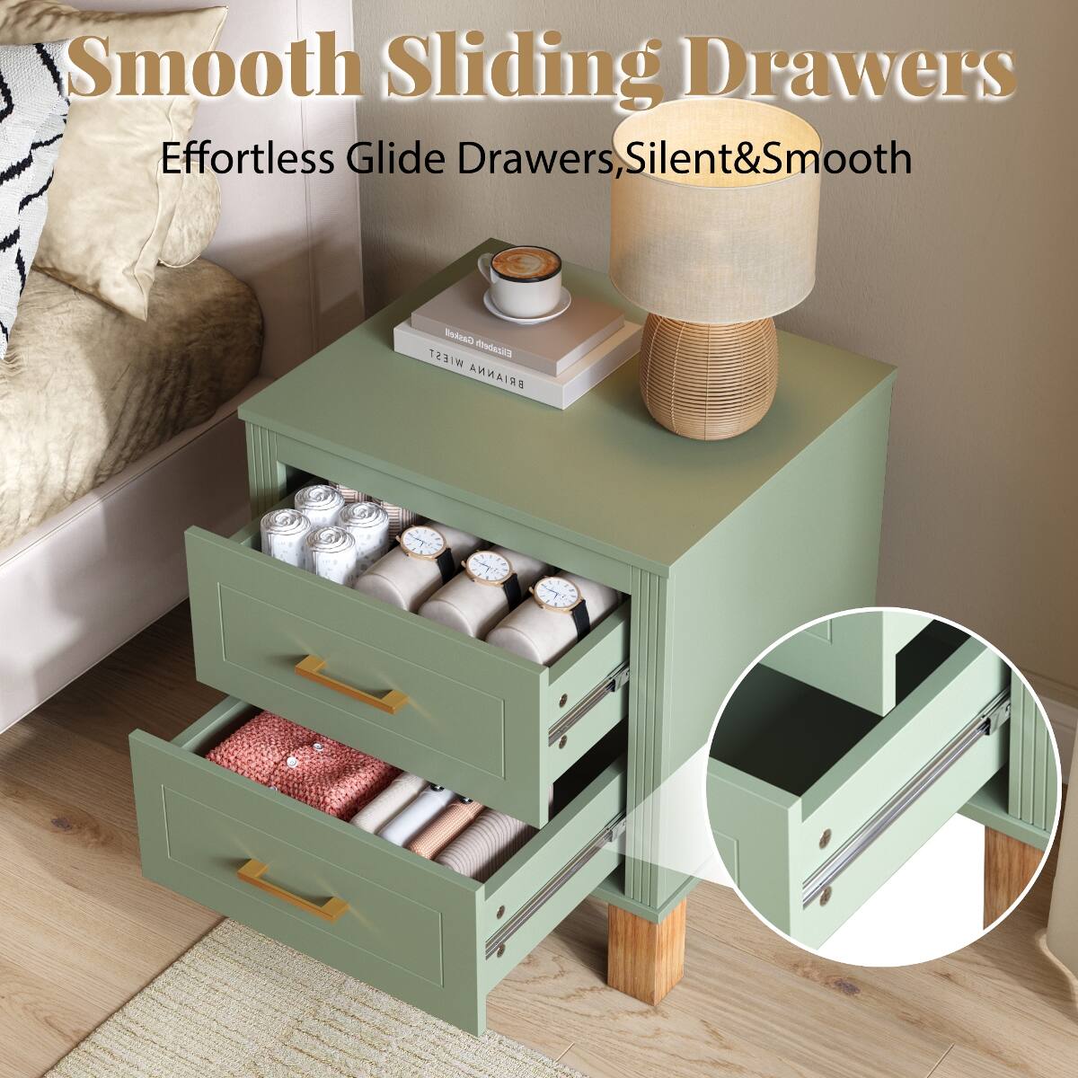 Smooth Sliding Drawers  
Effortless Glide Drawers, Silent & Smooth
