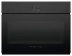 Fisher & Paykel - Minimal 24-in Combination steam oven Handle-less 3 cu ft capacity - Black - Front_Zoom