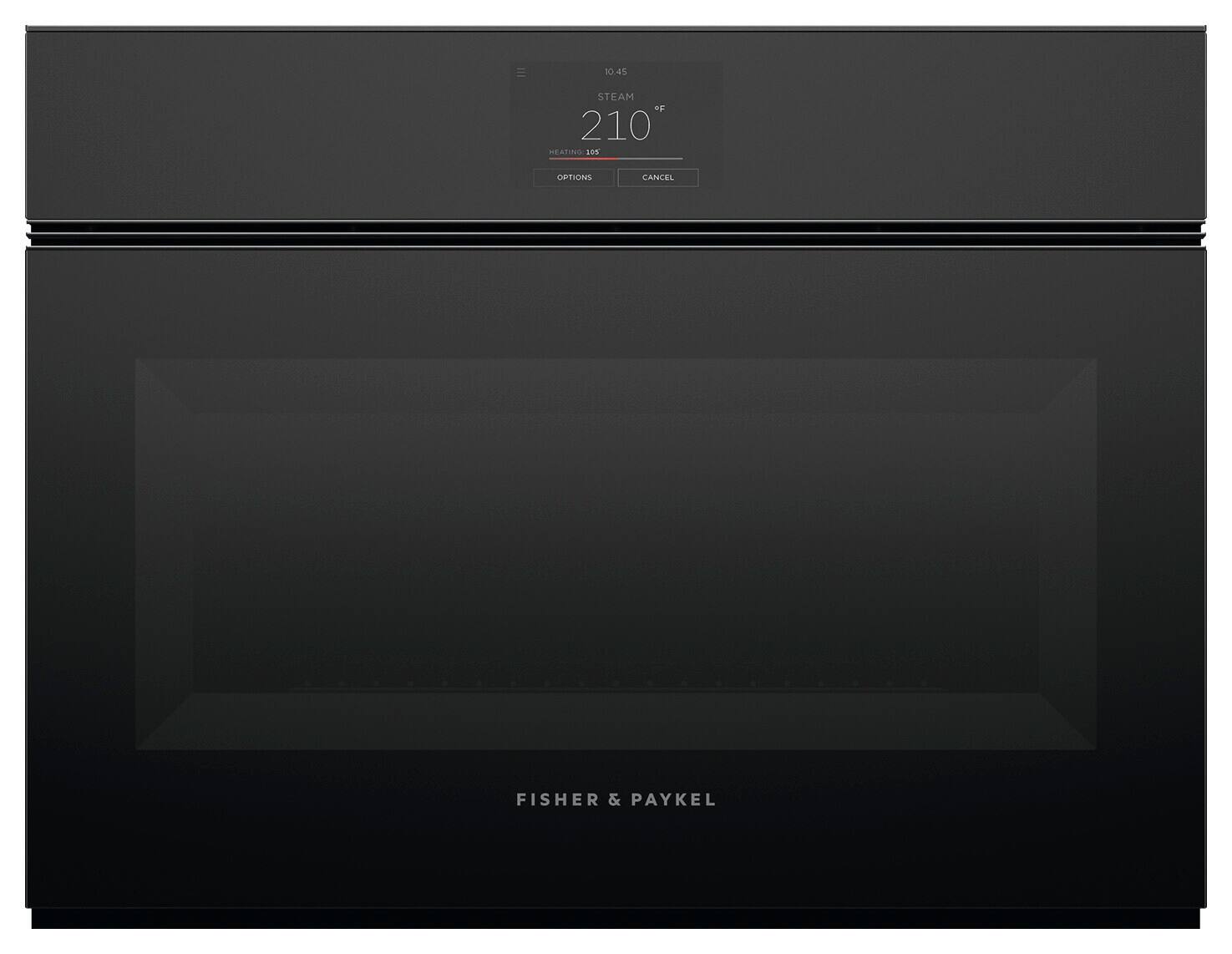 Fisher & Paykel - Minimal 24-in Combination steam oven Handle-less 3 cu ft capacity - Black