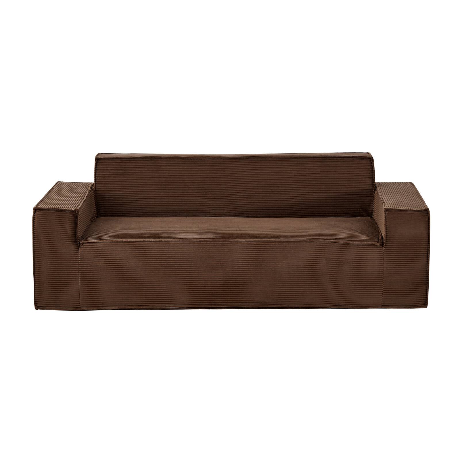 Alt View 5. VEVOR - 3-Seater Sofa in a Box, 83-Inch No Assembly Corduroy Couch with Memory Foam, Deep Seats for Living Room - Brown.
