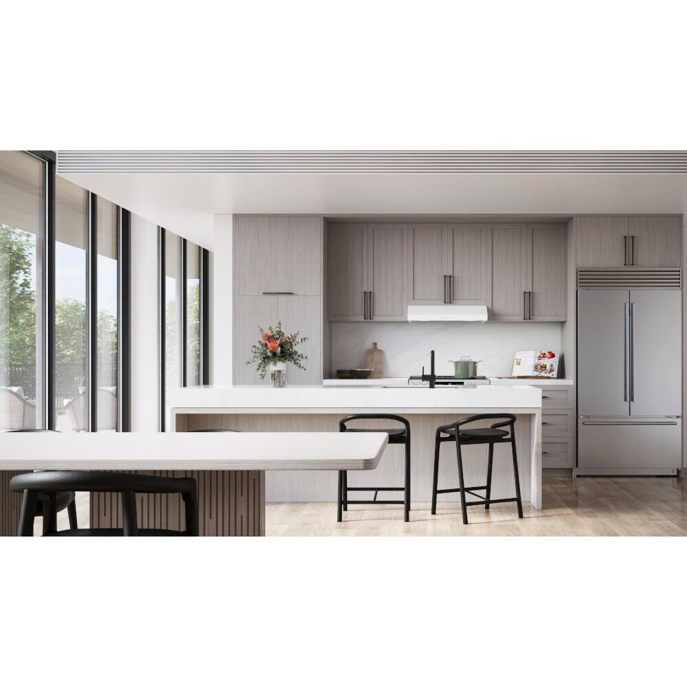 Alt View 9. Broan - Broan-NuTone 30-Inch Under Cabinet Range Hood, ENERGY STAR, 350 Max Blower CFM - White.