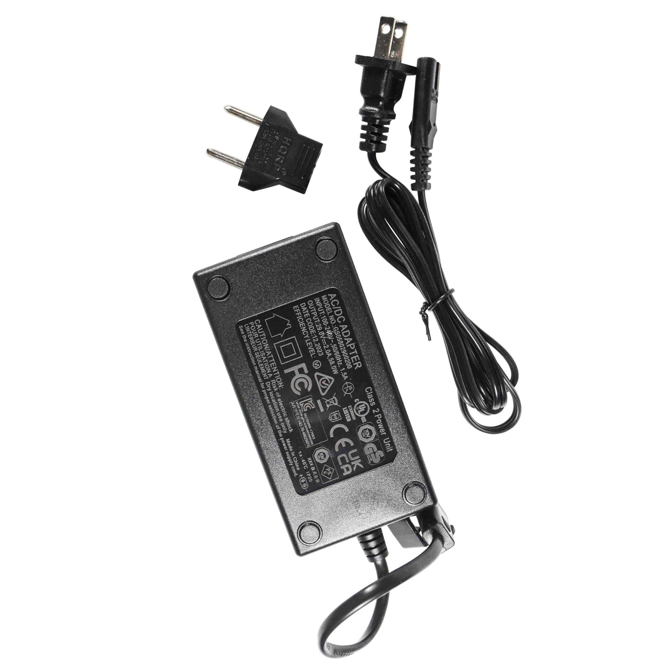 I HORP EFF DATE OUTPUT-29 INPUT: 1 MODEL AC/DC NO E  
UNTERAUN POUR EFFICIENCY LEVEL: CIECA CODE: 12  
@RATIO nothinto_tn SEULEMENT TIONA LEVEL CODE 248u-56/50H2 50/0H  
ADAPTER I ION: FC C SA 1 bry Risk I 1 Class olalecioe ue - I "-0 Tn N  
only shoek 10WO9S  
I Unit: f empae I dde S CA I F30 oN C +