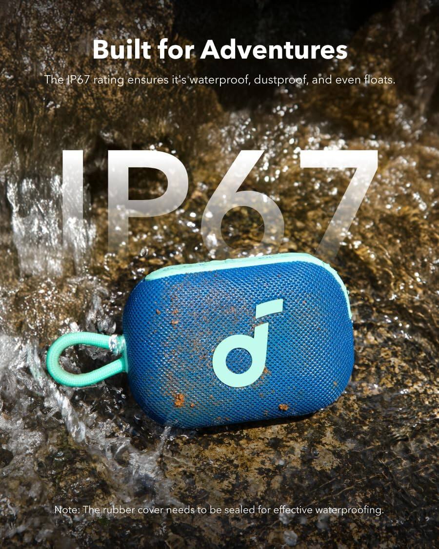 Built for Adventures

The IP67 rating ensures it's waterproof, dustproof, and even floats.

IP67

Note: The rubber cover needs to be sealed for effective waterproofing.