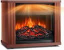 Front. Airo Comfort - Portable Electric Fireplace Space Heater for Indoor – 1500W with 3D Realistic Dancing Flame Effect - Brown.