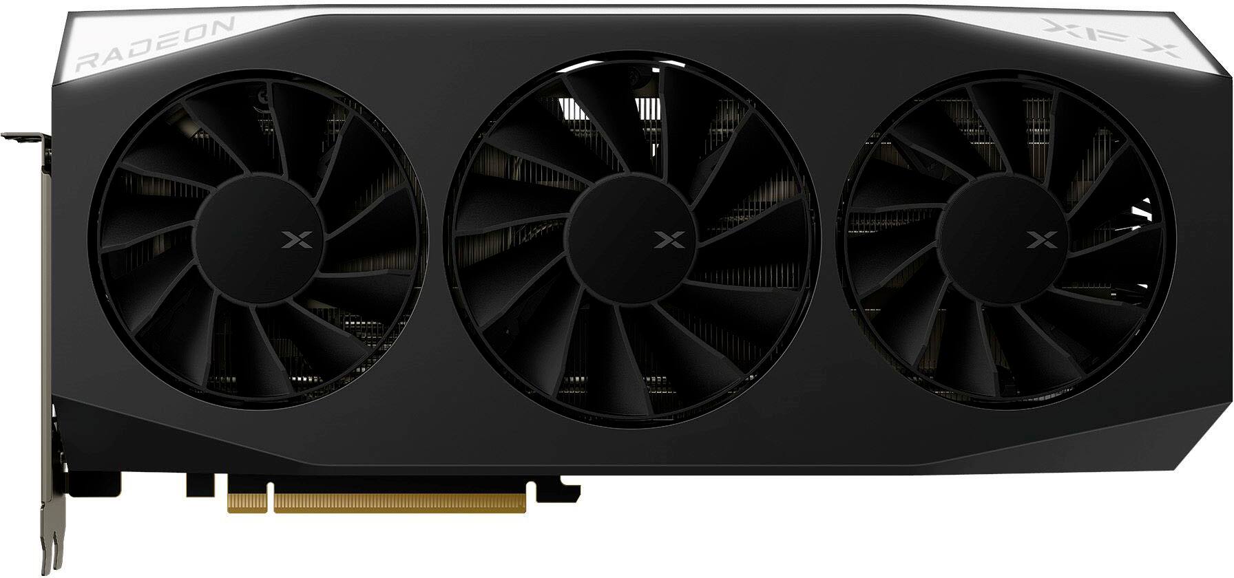 Left. XFX - Mercury AMD Radeon RX 9060XT OC Gaming Edition 16GB GDDR6 PCI Express 5.0 Gaming Graphics Card - Black.