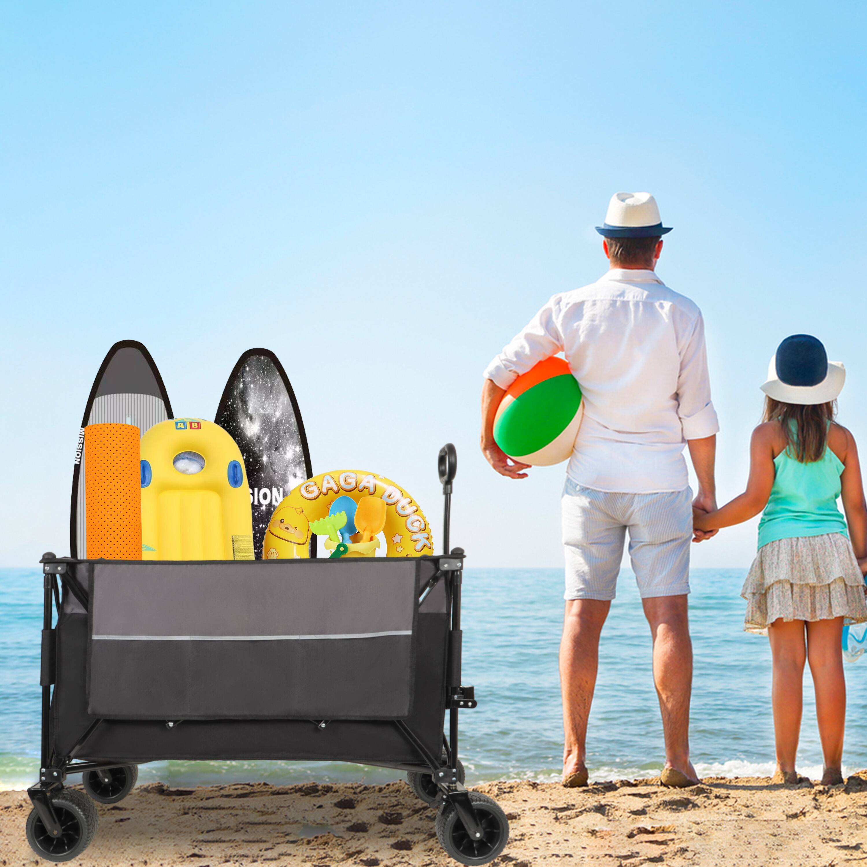 The text on the image reads: "GAGA DUCK" and "GAGA DUCK" on the inflatable toys.