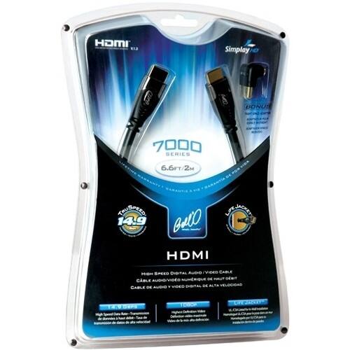 Front Standard. Bell'O - 7000 Series HDMI Cable - Black.