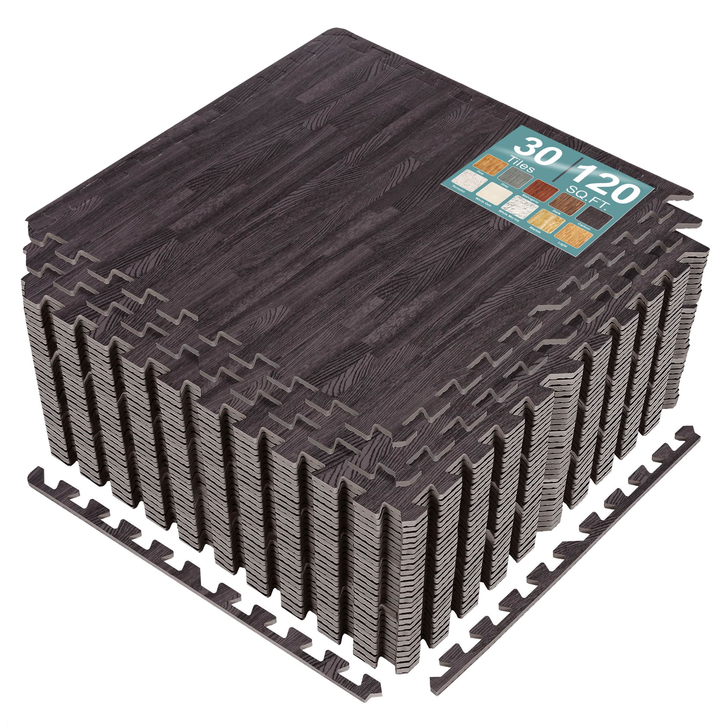 Sorbus 3/8 Inch Thick 120 Sq. Ft. Wood Grain Floor Foam EVA