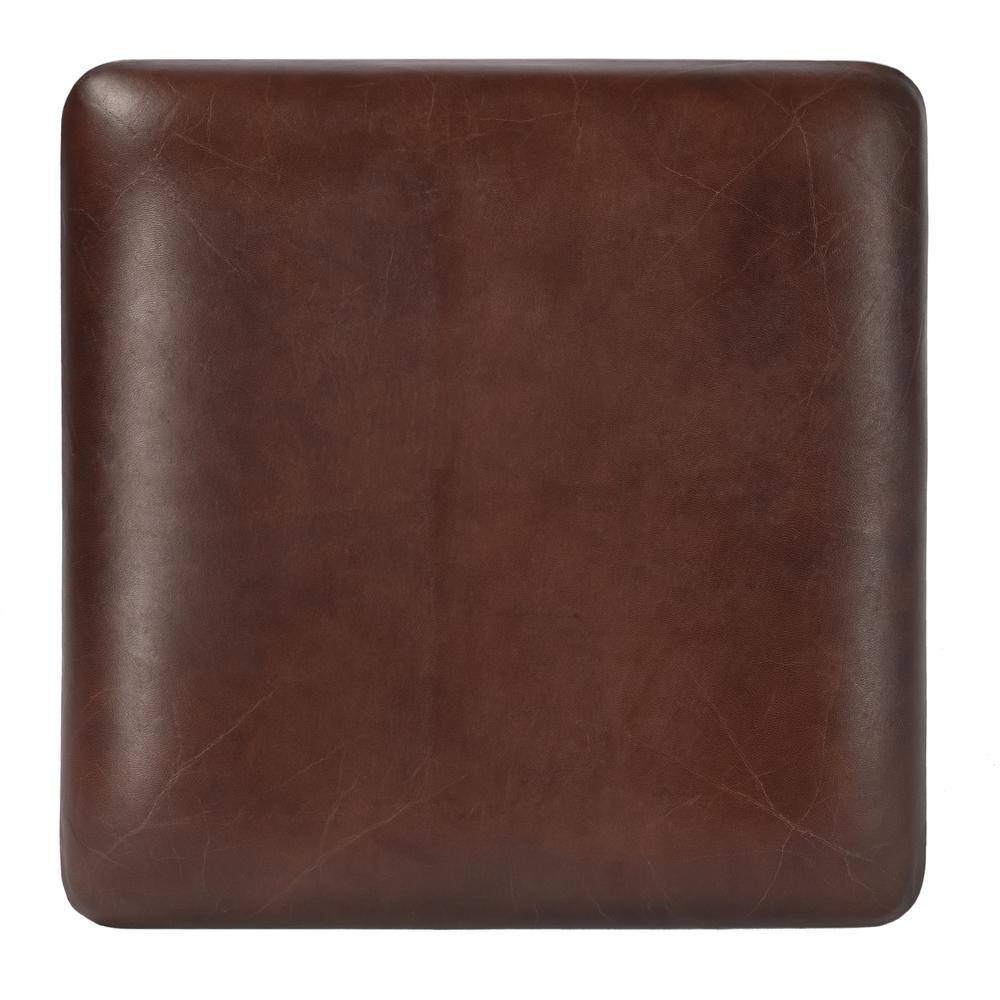 Left. Butler Specialty - Midway Aviator Leather Ottoman - Medium Brown.