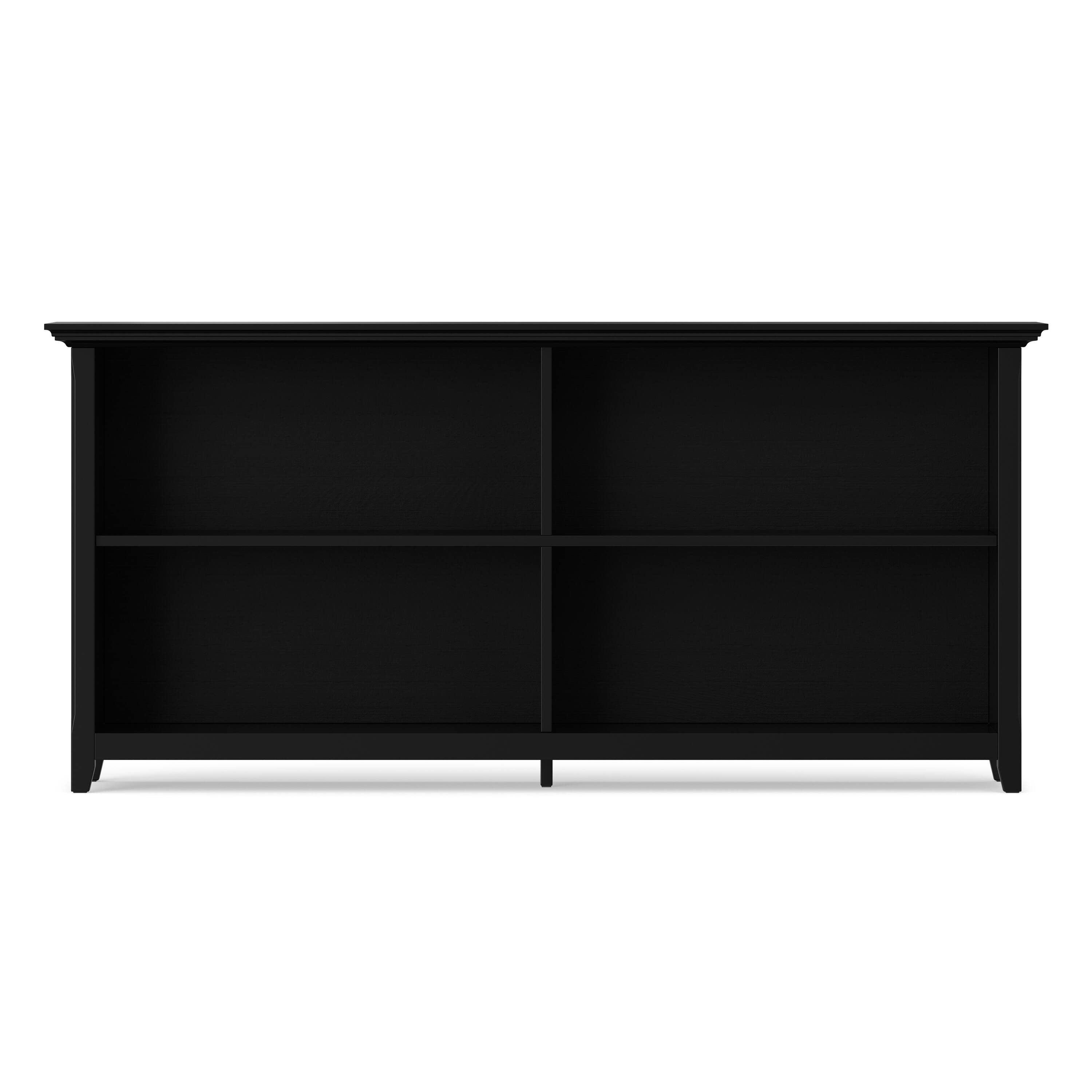 Left. Simpli Home - Simpli Home Amherst 64 inch Wide Solid Wood Transitional 4 Shelf Low Bookcase in Black - Black.