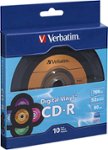 Front Zoom. Verbatim - Digital Vinyl 52x CD-R Discs (10-Pack) - Black/Orange.