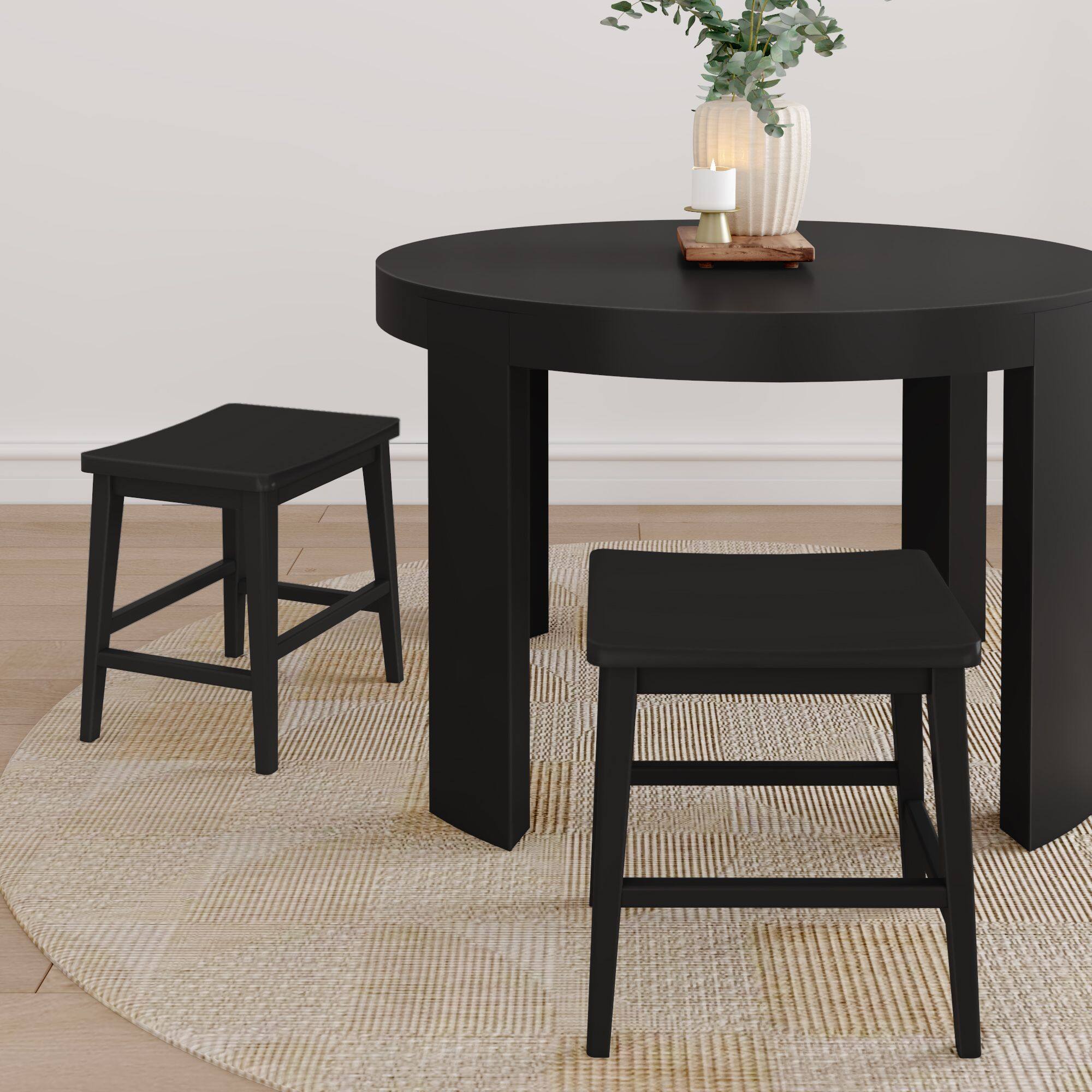 Alt View 1. Plank+Beam - Smythe Stool Chair Height, (18in) - 4 pack, Black - Black.