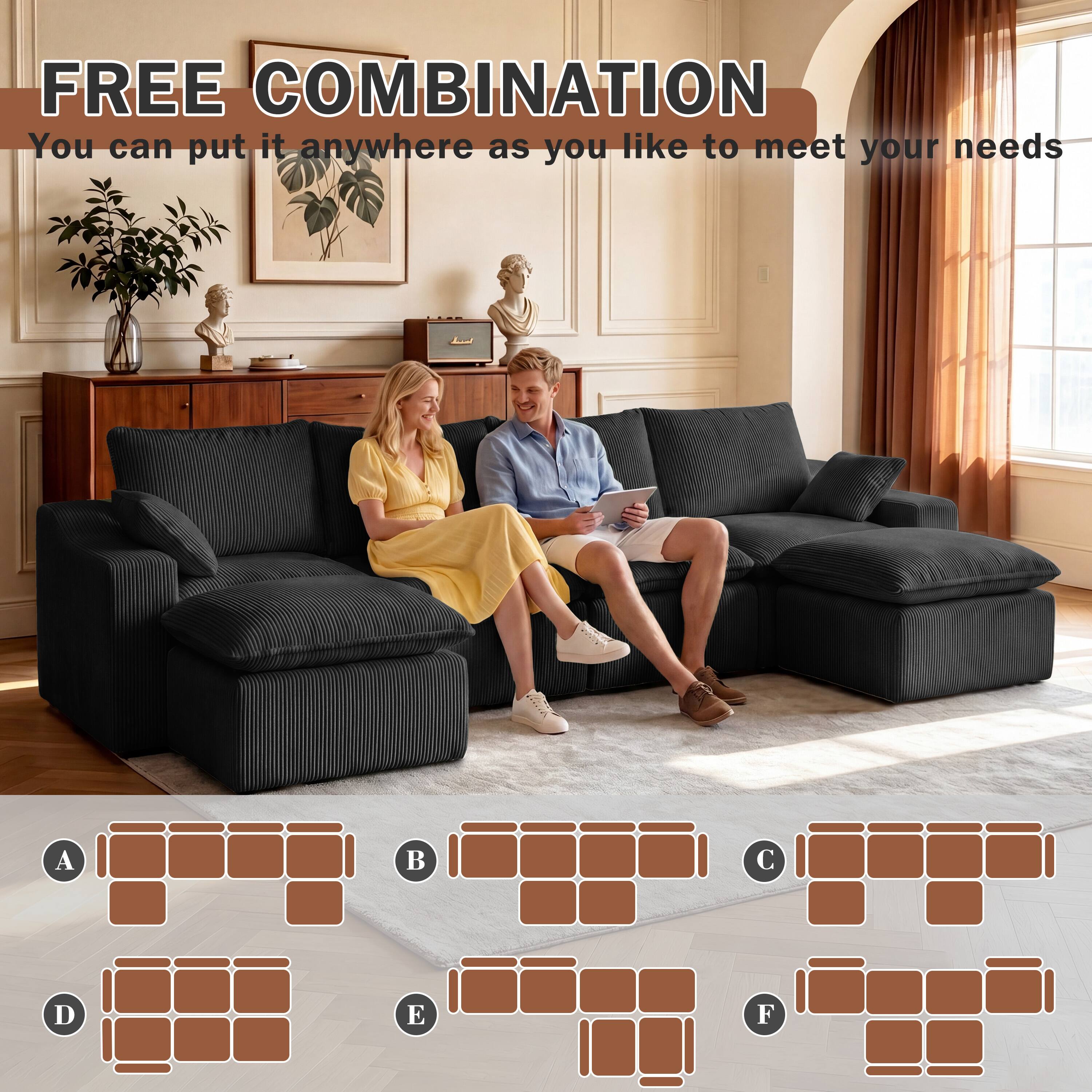FREE COMBINATION  
You can put it anywhere as you like to meet your needs

A  
B  
C  
D  
E  
F