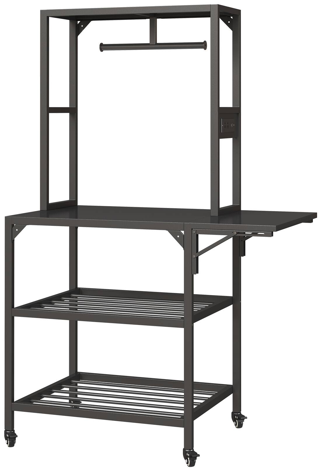 Left. APRILSOUL - Heavy Duty 3D Printer Stand Cart Holds 54 Spools 200 lb Steel Frame Locking Wheels - Black.