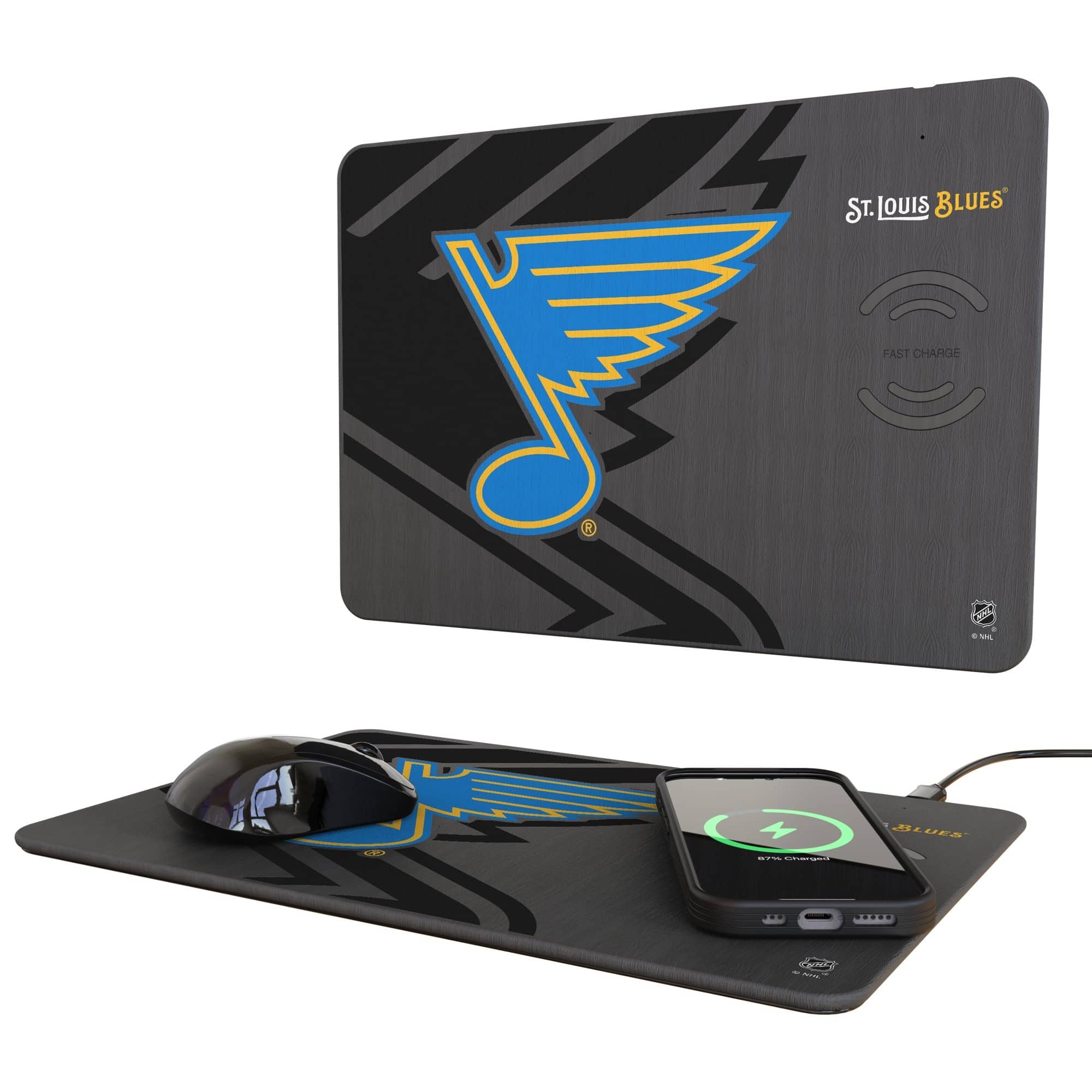 Keyscaper - St. Louis Blues Wireless Charger and Mouse Pad - Multicolor
