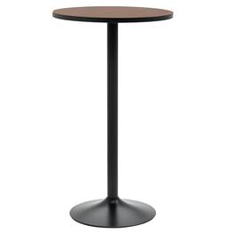 Homcom - 42" H Bar Height Round Bar Table, Rustic Industrial Pub Table, Elm Wood Top Bistro Table with Metal Base - Black, Brown