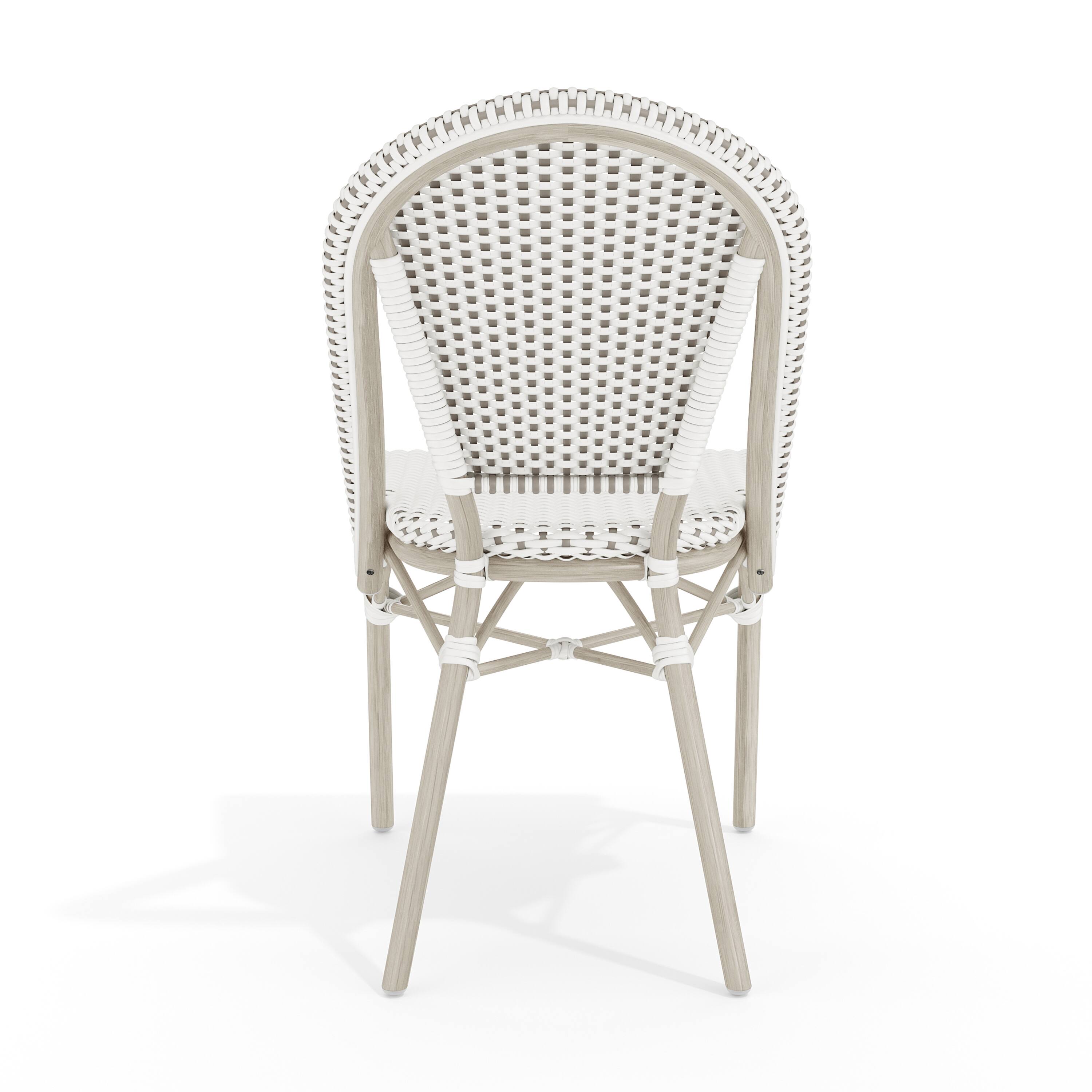 Alt View 8. Martha Stewart - Lily Pond All-Weather Stackable Patio Bistro Dining Chair - Gray & White/Gray Frame.