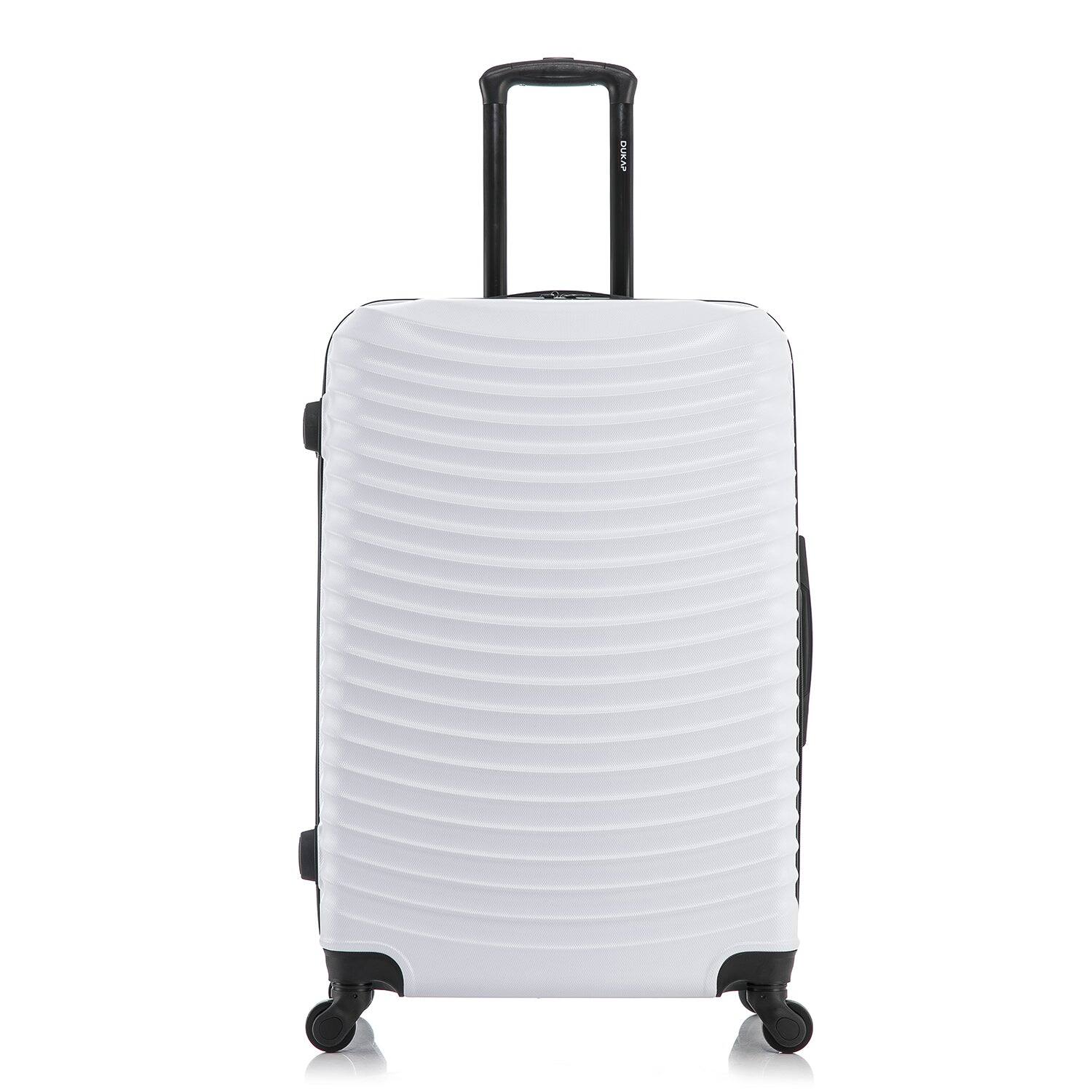Angle. DUKAP - Adly Lightweight Hardside Spinner Luggage 28" - WHITE.