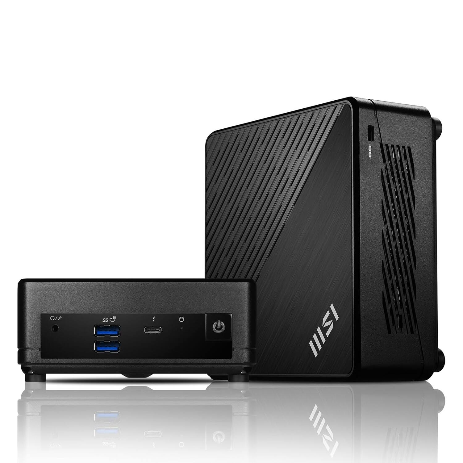 Alt View 3. MSI - Cubi 5 Business Desktop - Intel Core i5-1235U with 16GB RAM – 1TB SSD - Windows 11 Pro – Black - Black.