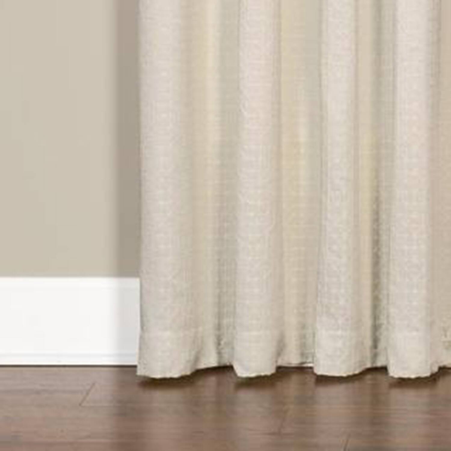 Left. SKL Home - Saturday Knight Ltd Parkland Windowpane Tailored Fabric Panel - 55" x 63" Natural - Natural.
