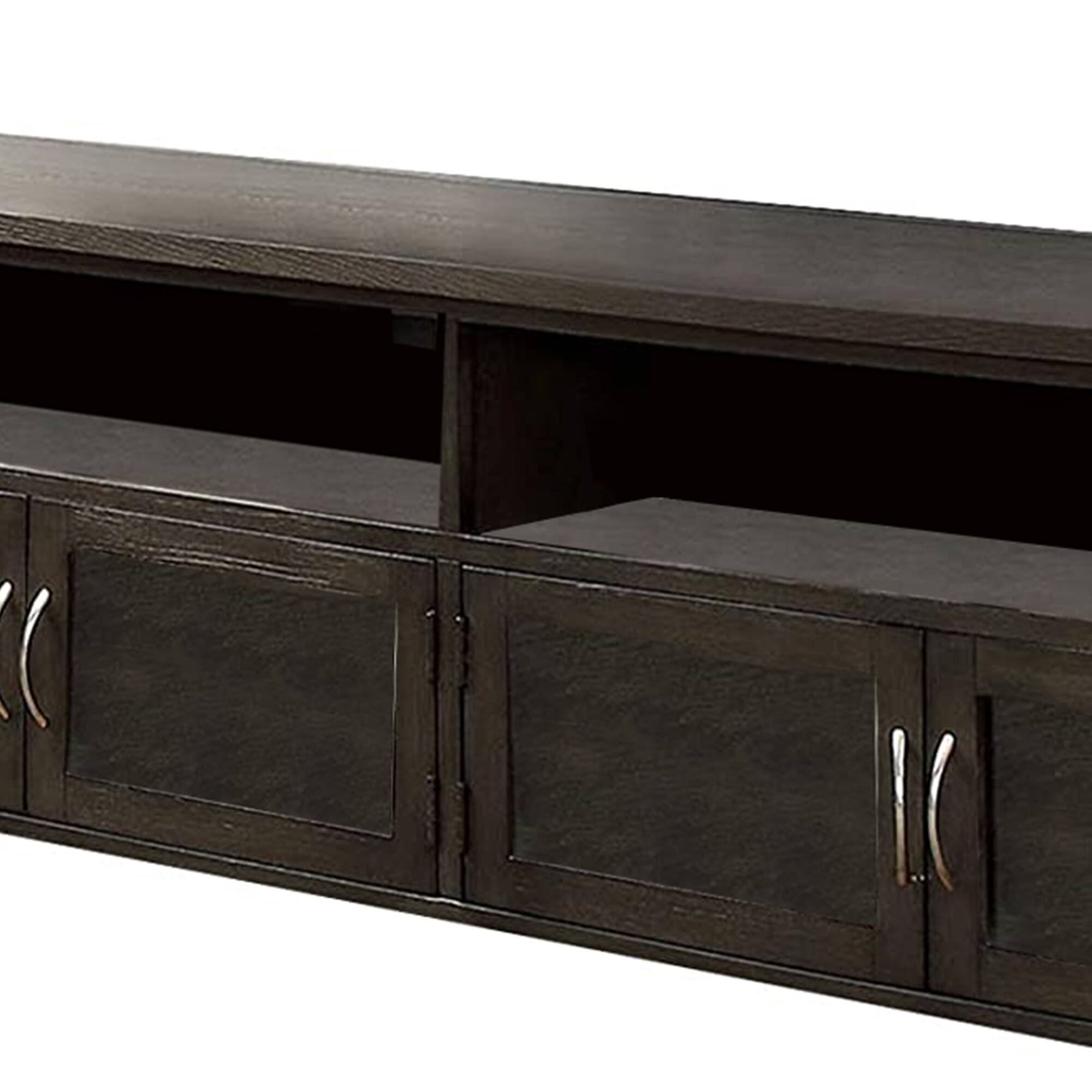 Alt View 3. Manhattan Lane - 72" Wooden TV Stand With 2 Cabinets and 2 Open Shelves - Brown.