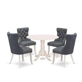 East West Furniture - 5 Piece Kitchen Table Set - White