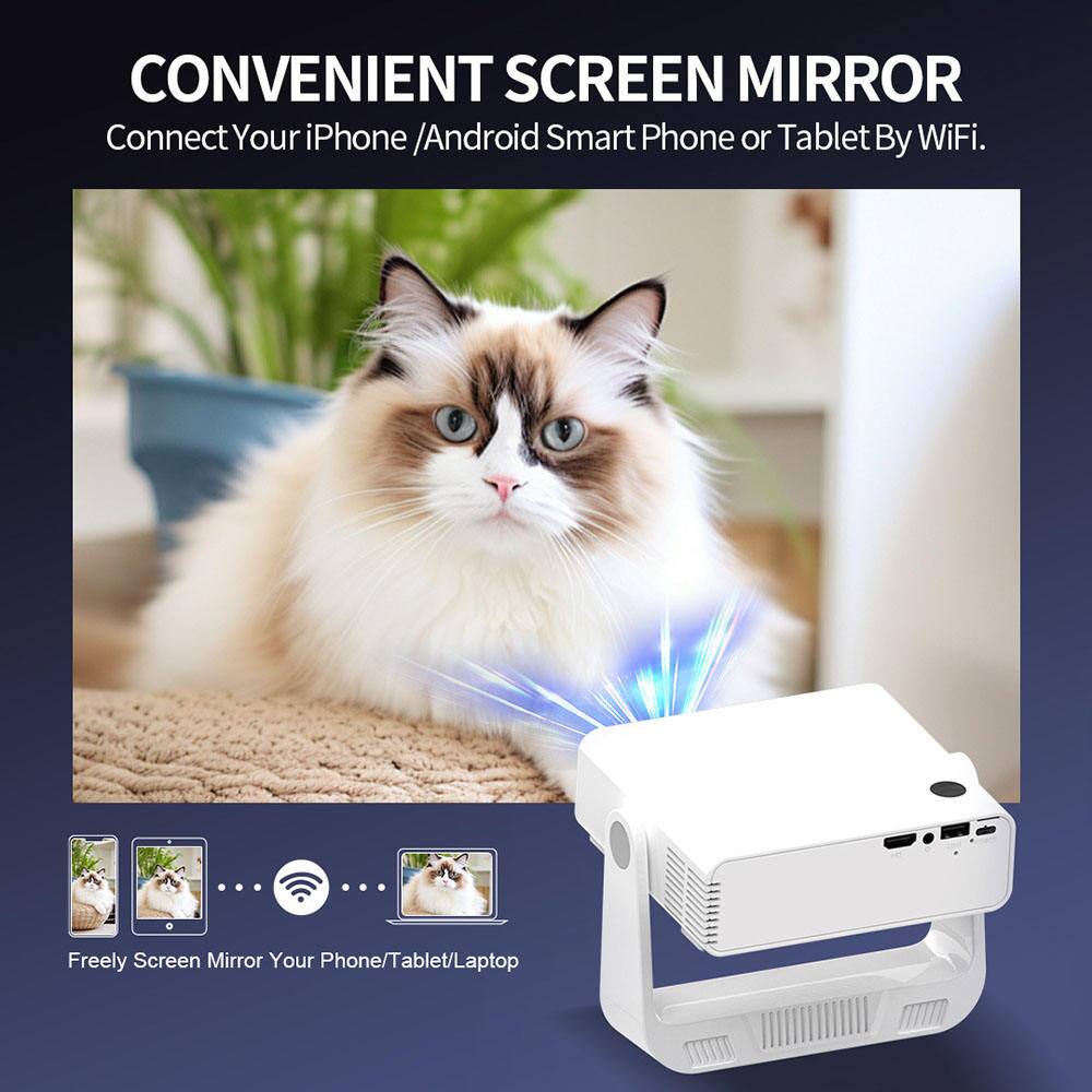 CONVENIENT SCREEN MIRROR  
Connect Your iPhone / Android Smart Phone or Tablet By WiFi.  
Freely Screen Mirror Your Phone/Tablet/Laptop