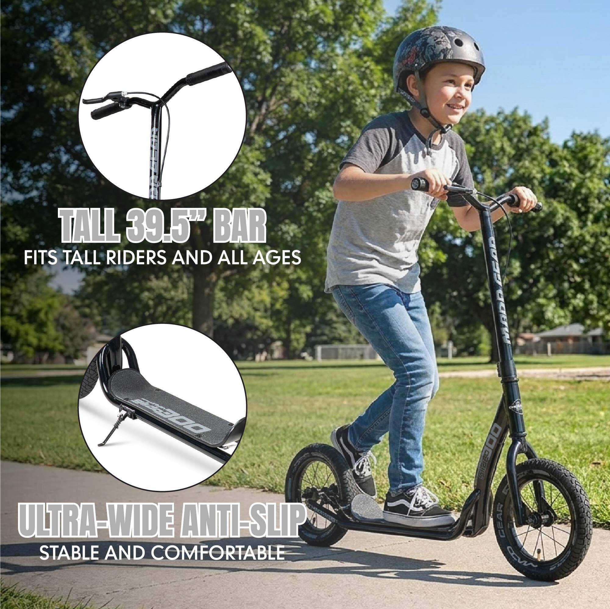 TALL 39.5" BAR FITS TALL RIDERS AND ALL AGES

ULTRA-WIDE ANTI-SLIP STABLE AND COMFORTABLE
