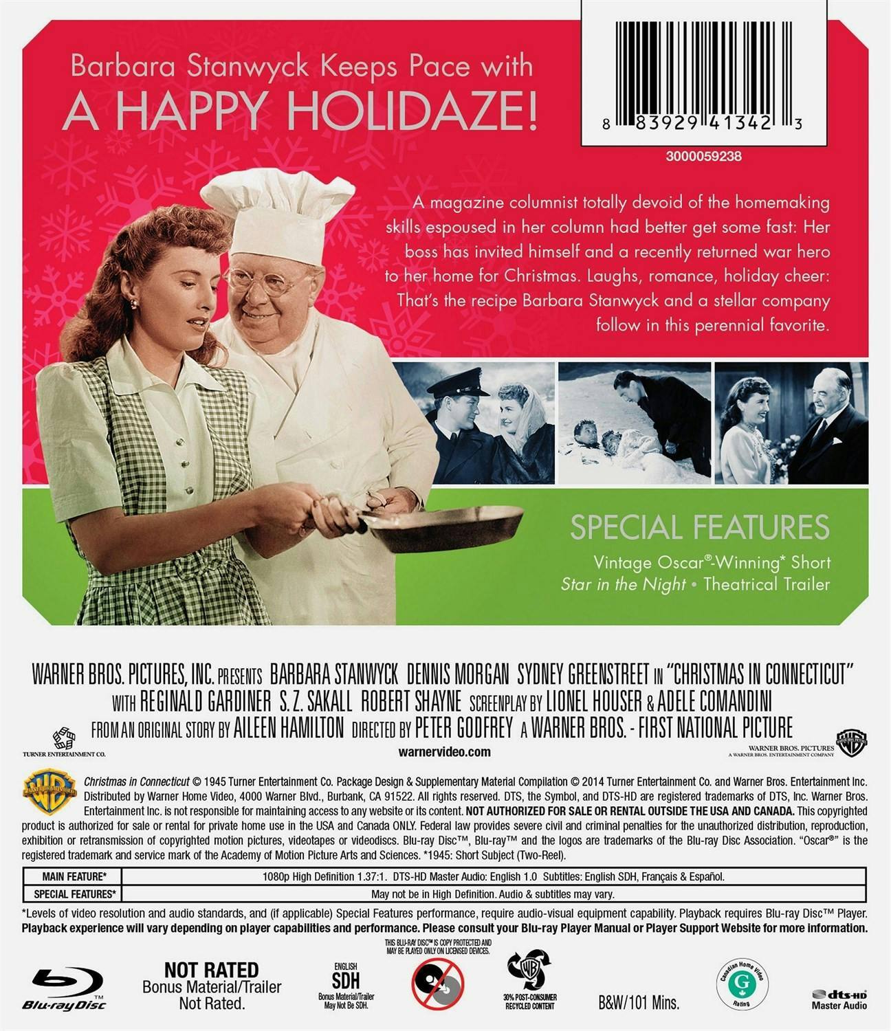 Back. Christmas in Connecticut [Blu-ray].