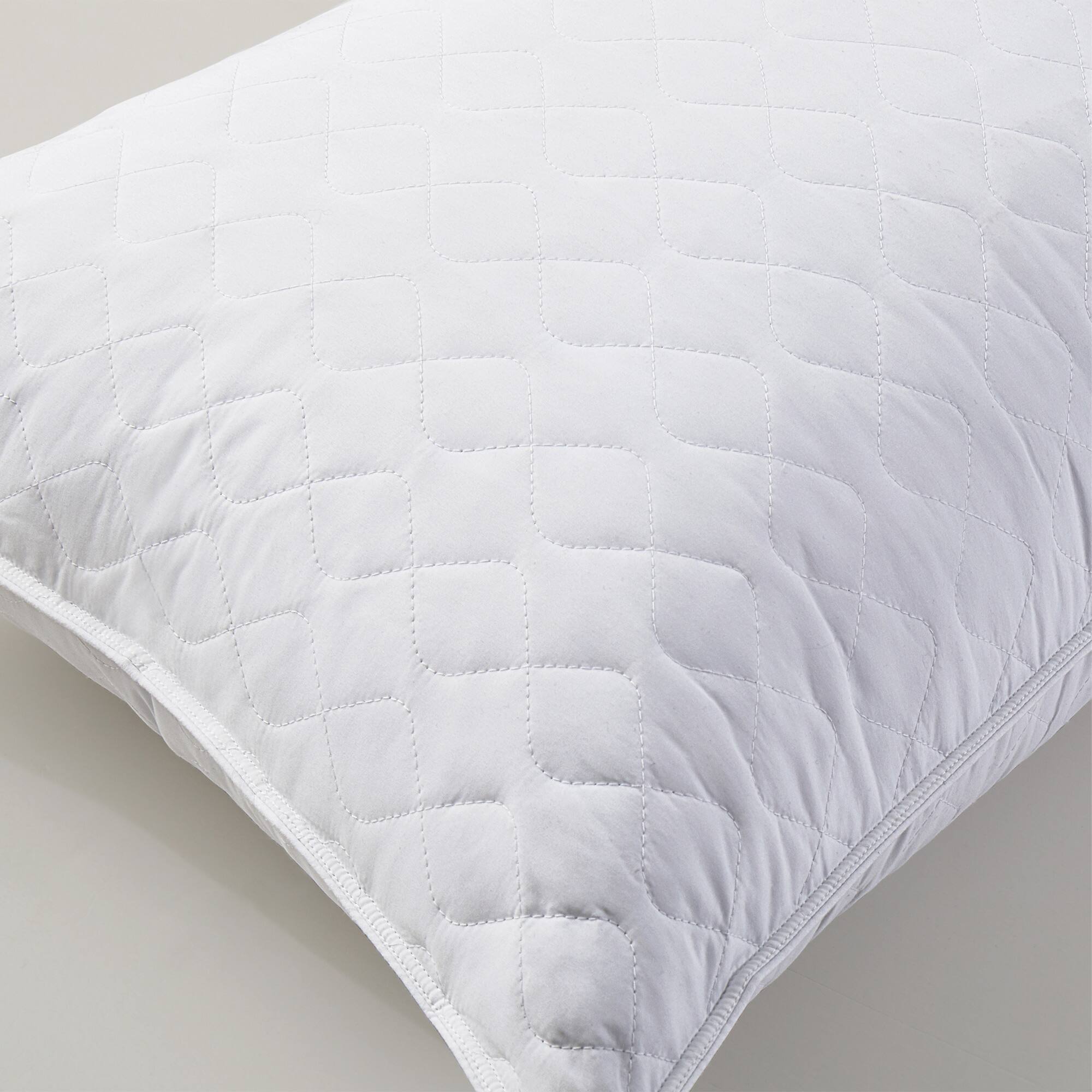 Back. Peace Nest - Peace Nest 2 Pack Medium-Soft Goose Feather Pillows White Quilted Cover - White.