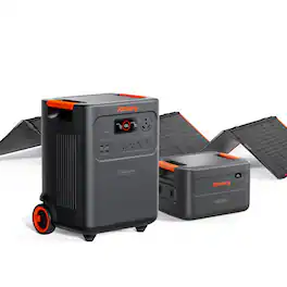 Jackery - HomePower 3600 Plus Portable Power Station (3584Wh) with a Battery Pack and a 500W Solar Panel for Essential Home Backup (3584 Wh Capacity) - Black