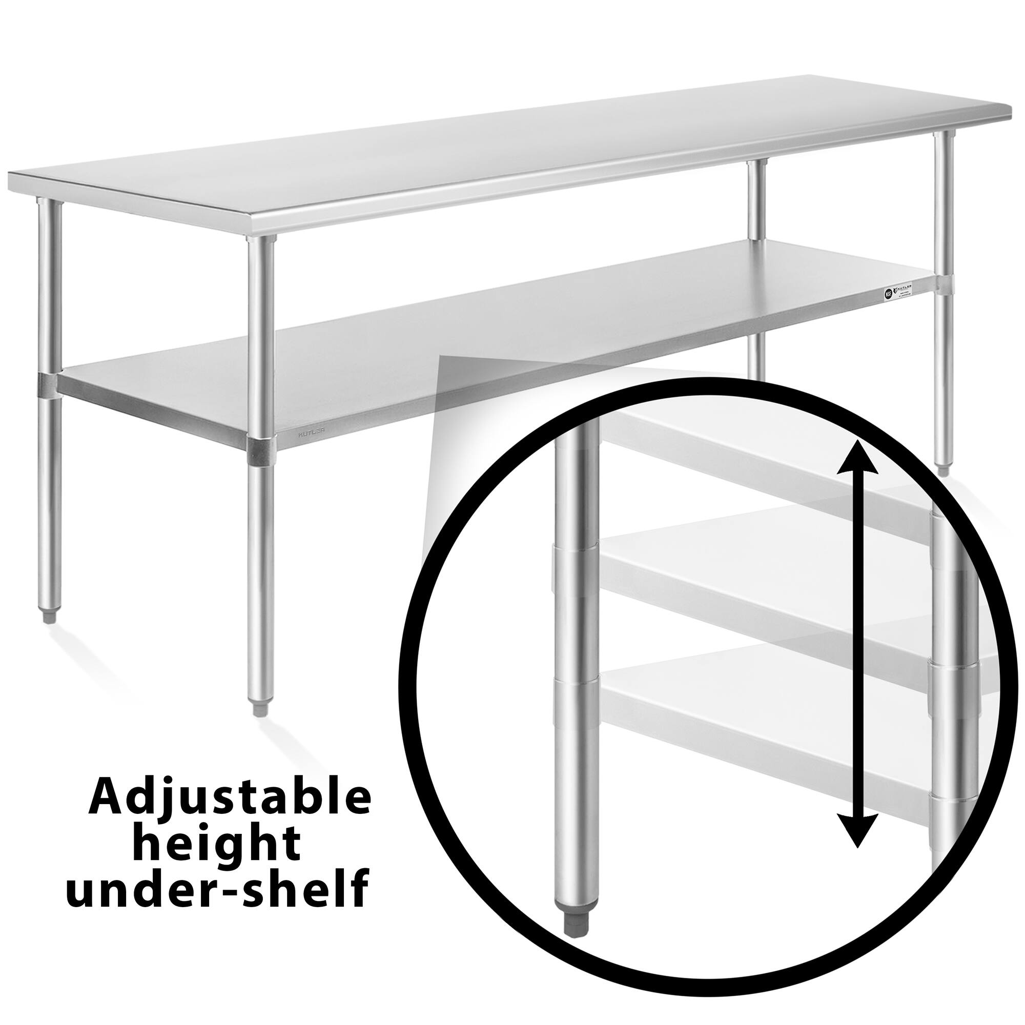 Adjustable height under-shelf