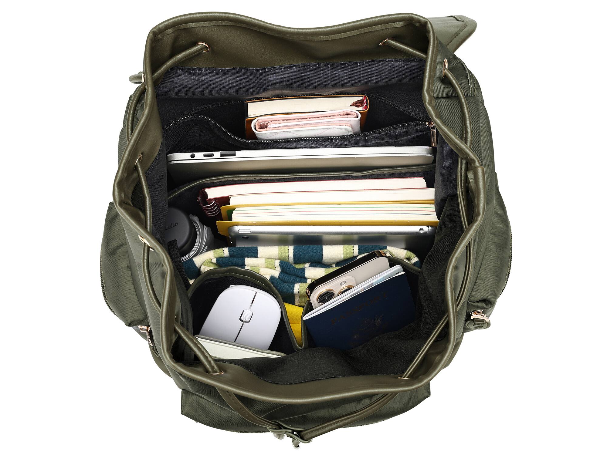 Alt View 1. Elle - ELLE Wayfarer 23L Monogram Travel Backpack - Olive Green - Olive Green.