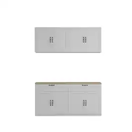 FUFU&GAGA - Modular Kitchen Bar Cabinet Set Versatile Storage for Every Space - White