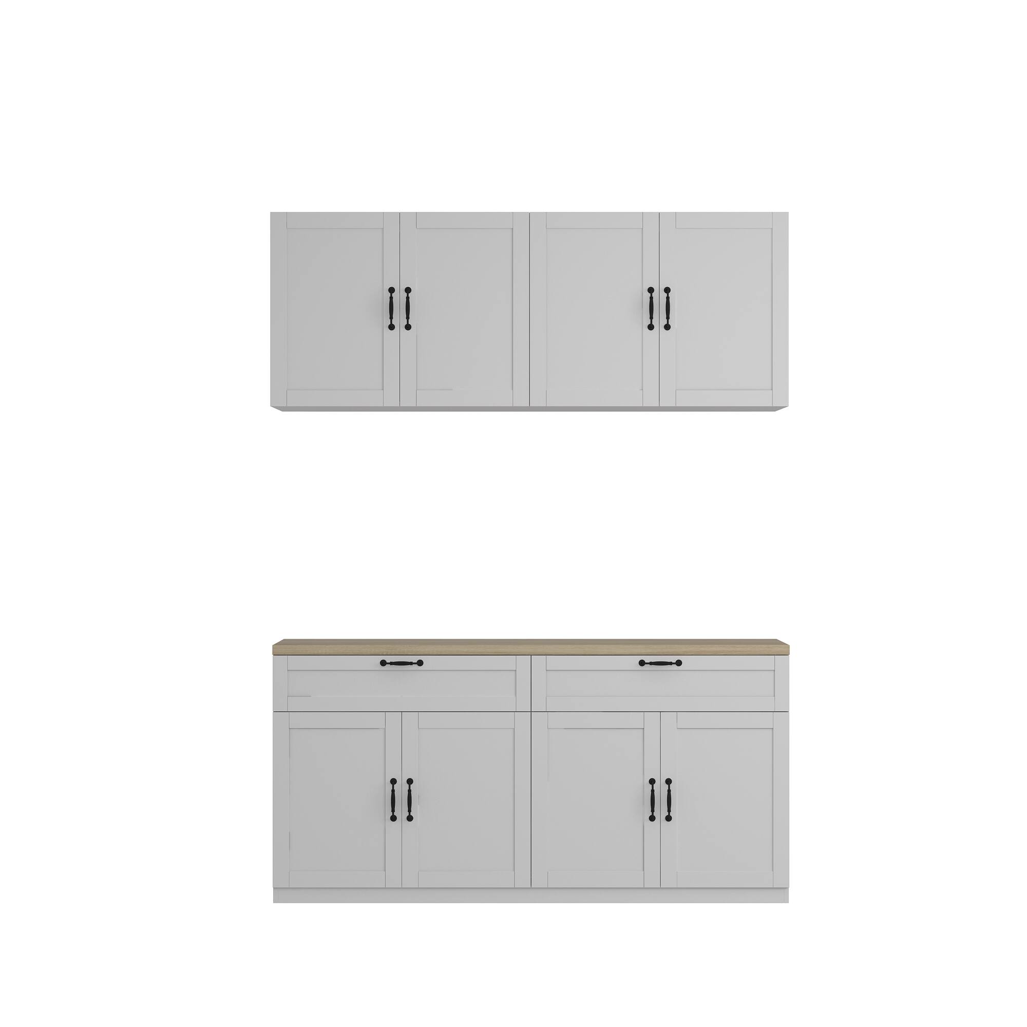 Front. FUFU&GAGA - FUFU&GAGA Modular Kitchen Bar Cabinet Set Versatile Storage for Every Space - White.