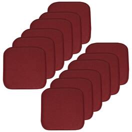 Sweet Home Collection - Charlotte Jacquard Memory Foam No Slip Back 16" x 16" Chair Pad Cushion, 12-Pack - Wine