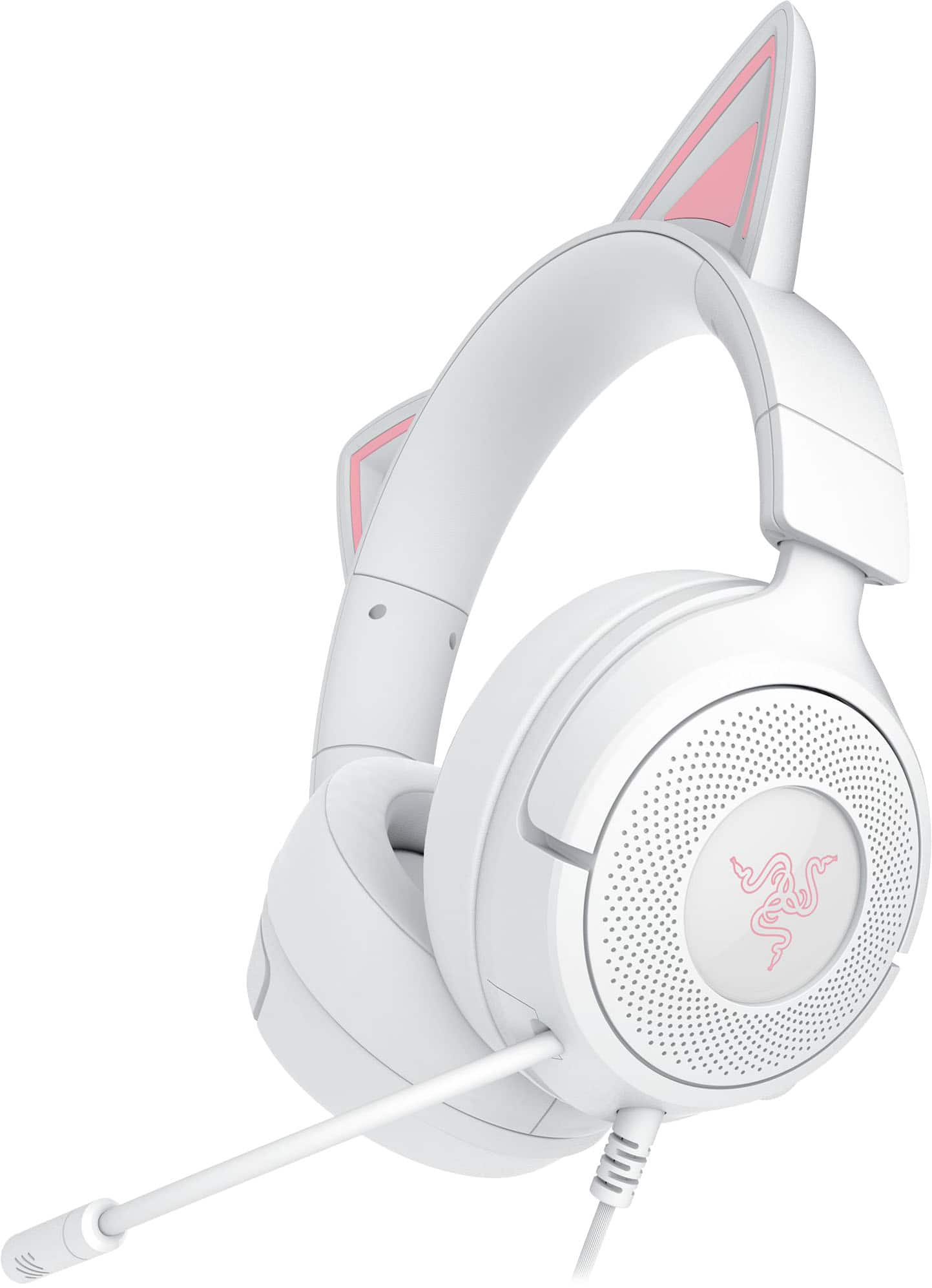 Front. Razer - Kraken Kitty V3 X Wired Over-the-Ear Gaming Headset for PC, PlayStation, Nintendo Switch, Steam Deck, and Smartphone - White.
