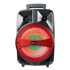 Front. iQ Sound - 8" Portable Bluetooth Speaker - Red.