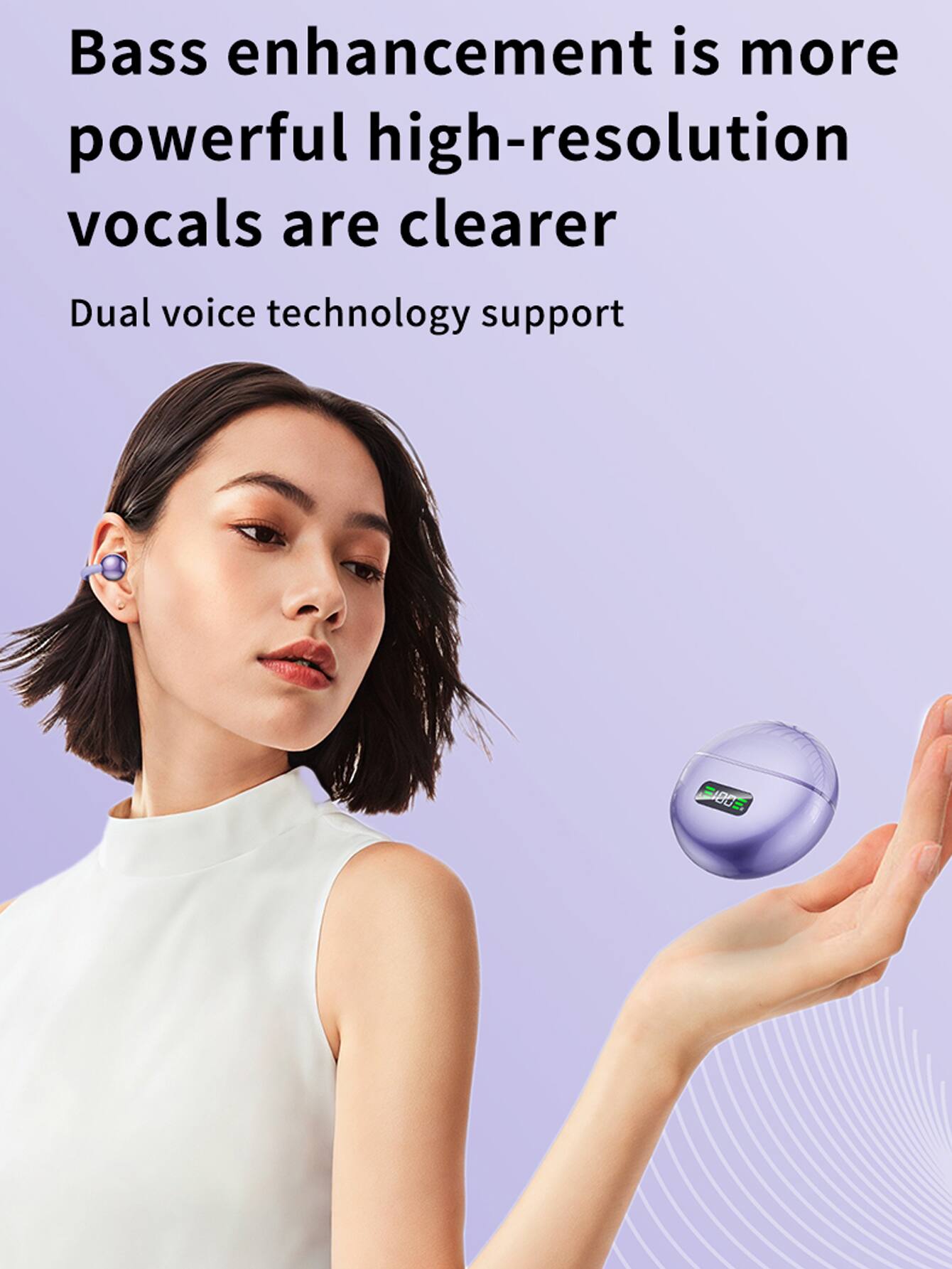 Bass enhancement is more powerful high-resolution vocals are clearer  
Dual voice technology support