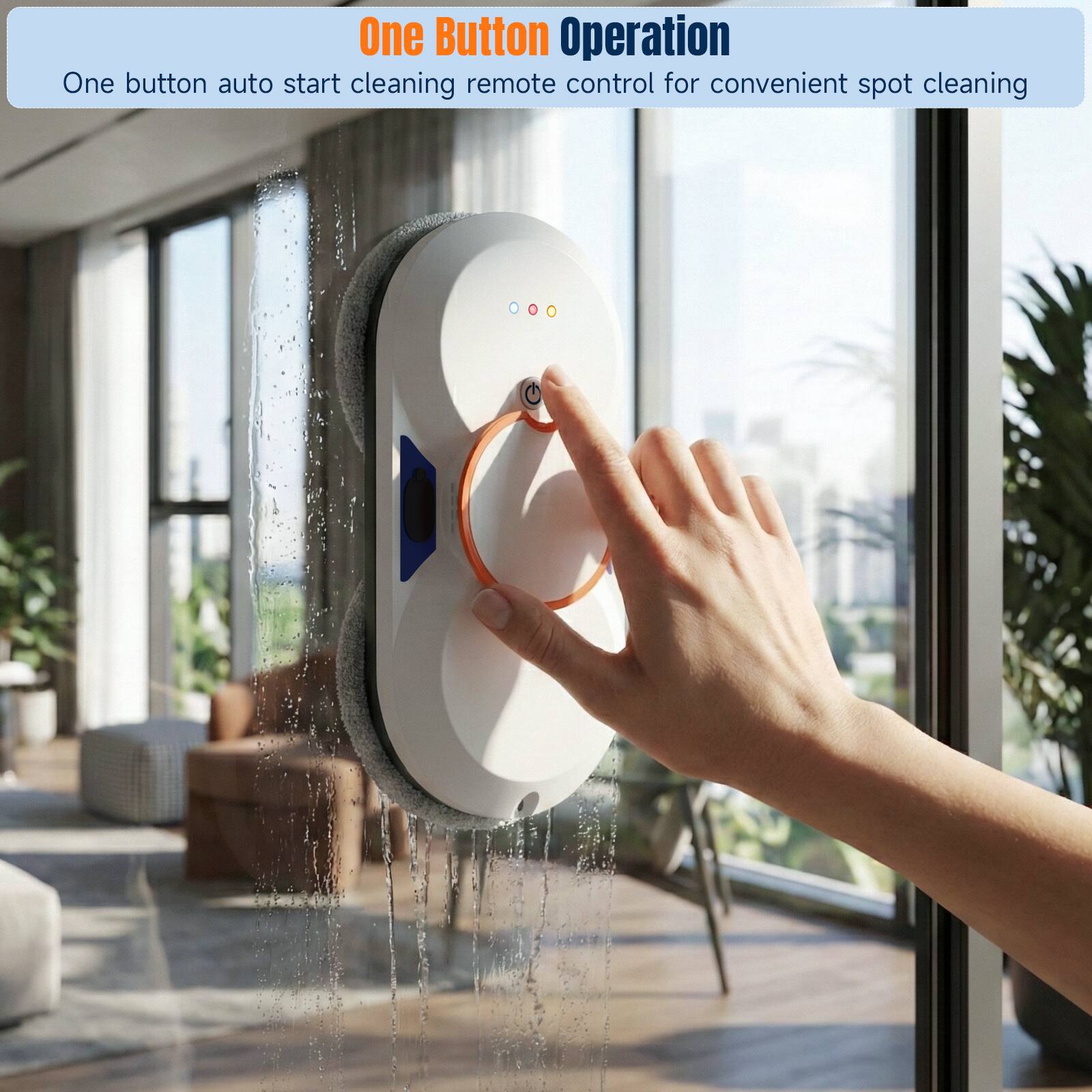 One Button Operation  
One button auto start cleaning remote control for convenient spot cleaning