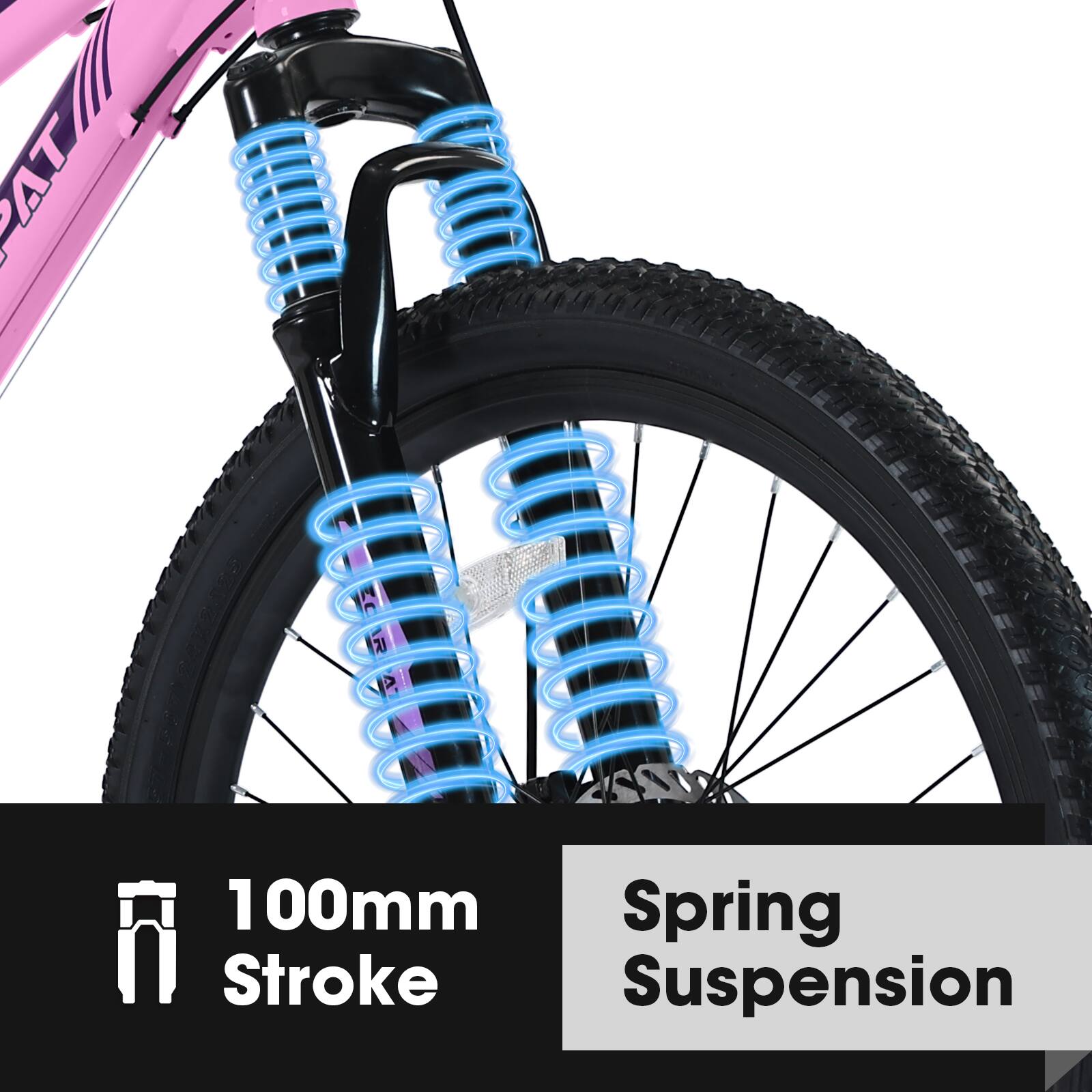 100mm Stroke  
Spring Suspension