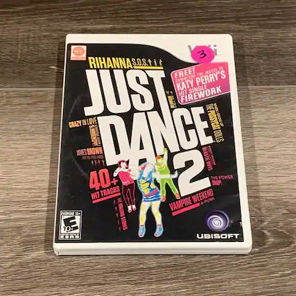 RIHANNA S.O.S. JUST DANCE 2 FREE! THE MOVES TO DOWNLOAD KATY PERRY'S HIT SINGLE BOOMER FIREWORK THE CRAZY IN LOVE PUSSYCAT GROWS 40+ HIT TRACKS JAMES BROWN YOU DON'T FEEL GOOD THE POWER SNAP! VAMPIRE WEEKEND A-PUNK ROLLING STONES EVERYONE 10+ ESRB UBISOFT - E (Everyone)
