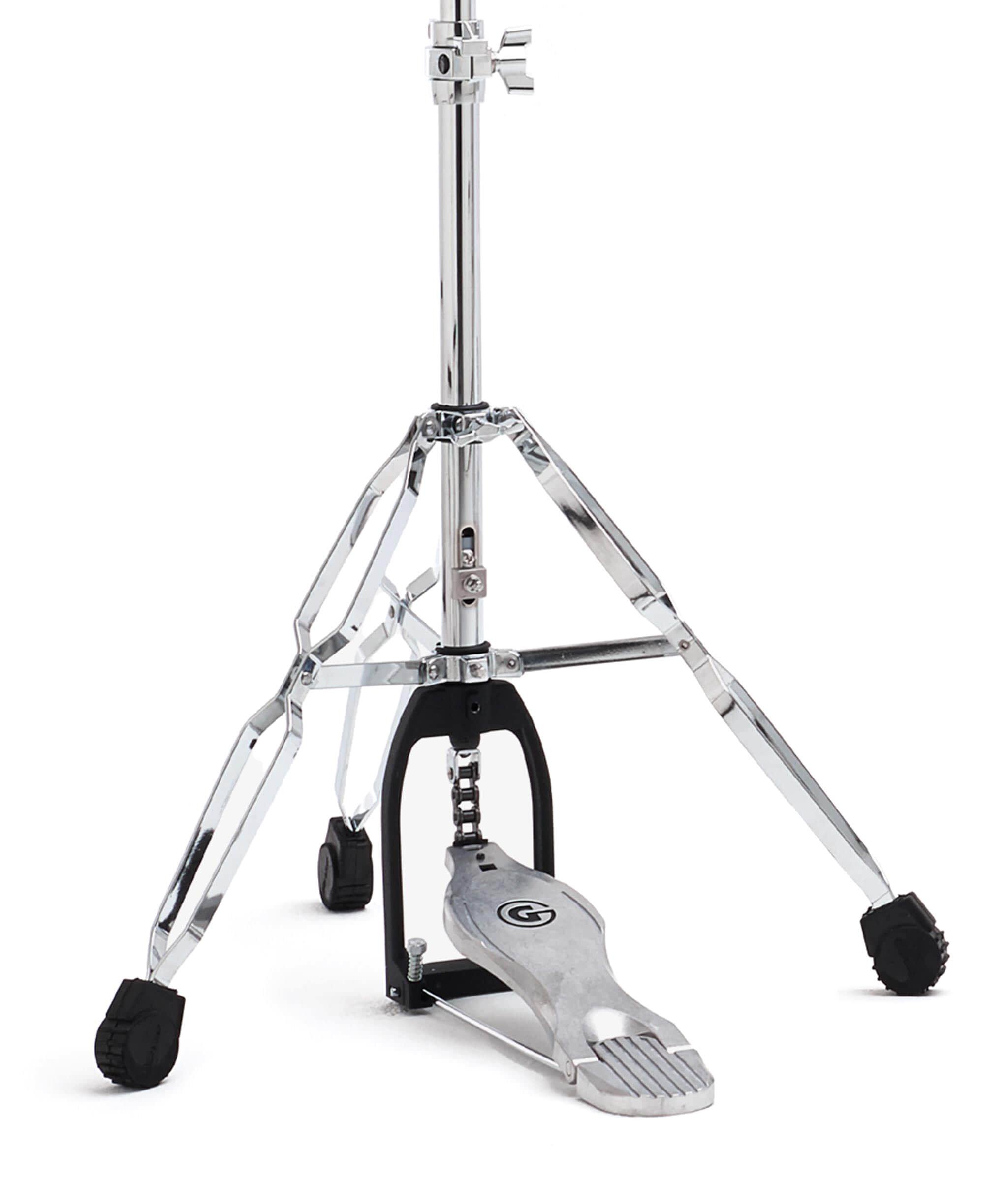 Back. Gibraltar Hardware - 5000 Series 5-Piece Drum Hardware Pack, Includes Double-Braced Snare Stand, Hi-Hat Stand, Boom Straight Cymbal Stands.