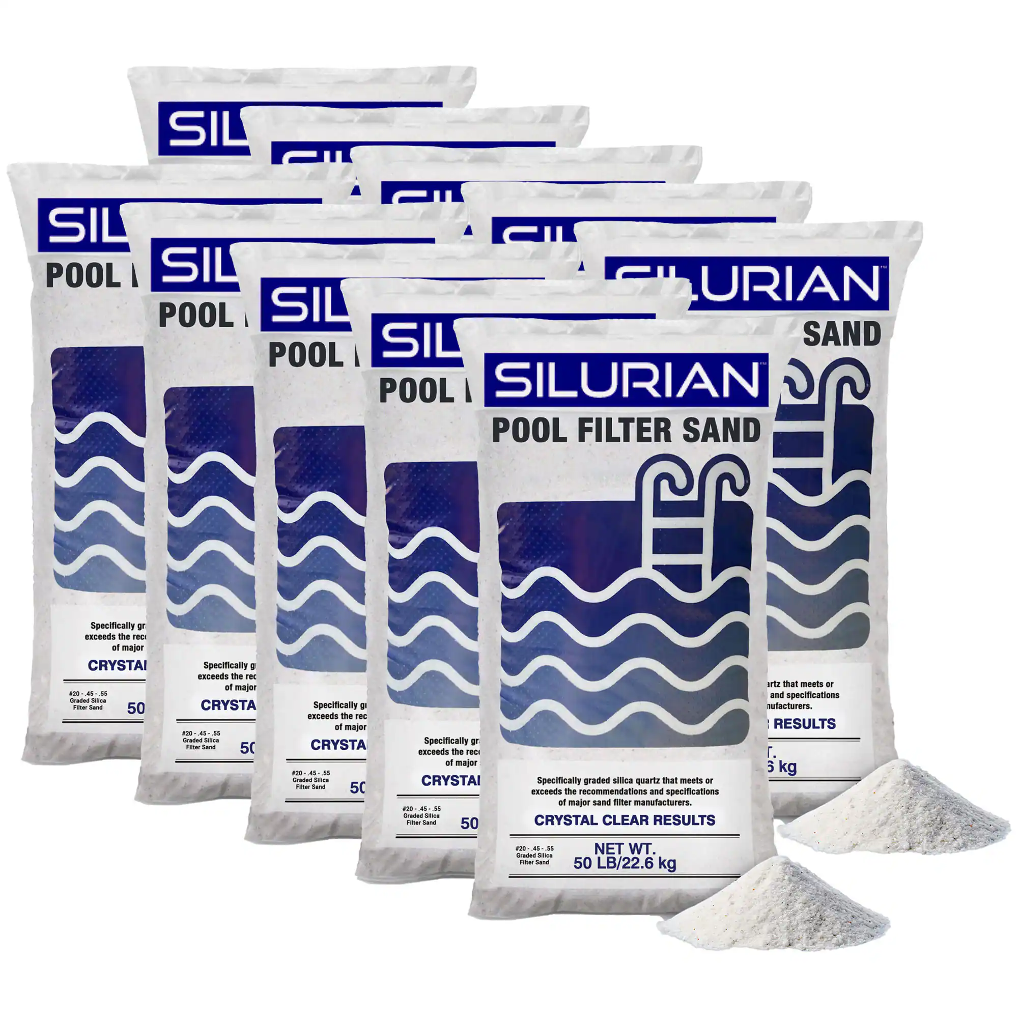 U.S. Silica - 10 Pack SILURIAN 20 Grade Pool Filter Sand for Optimal Filtration