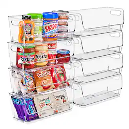 Sorbus - Stackable Storage Bins Open Front, Clear Stackable Storage Bins, Pantry Bins for Storage and Organization