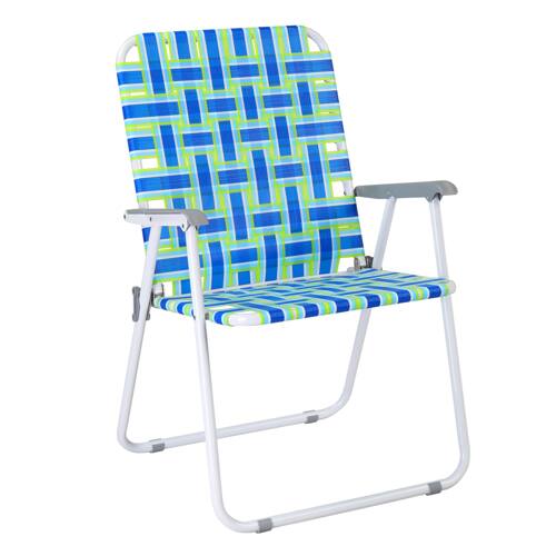 Front. Winado - 1PCS 37in Oversized Patio Lawn Chairs Folding, Webbed Folding, Beach, Portable Camping Chairs for Outdoor Yard, Garden - Blue Stripe.